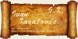 Ivan Kasalović vizit kartica